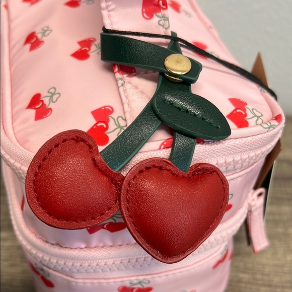Madden Girl | Double Cosmetic Bag w/ Heart Cherry Bag Charm 🍒 - Picture 12 of 12